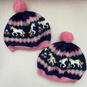 Mini Boden | Knitted Fair Isle Unicorn Berets (2)
